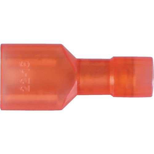 OEX Crimp Terminal Female Blade Red Terminal Entry 6.3 x 0.8mm Nylon 10 Pce - AC