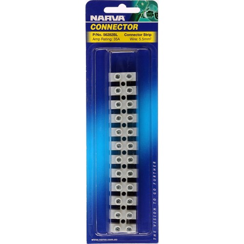 Narva Connector Strip Plastic - 56282BL Car Wiring Adapter Auto Part