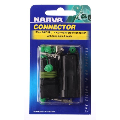 Narva In Line Connector 4 Pole 1 Kit - 56474BL Car Wiring Adapter Auto Part
