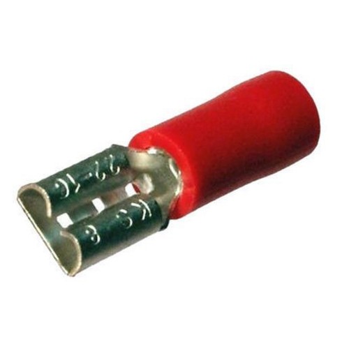 Narva Crimp Terminal Female Blade Red Terminal Entry 6.3 x 0.8mm Vinyl 100 Pce -