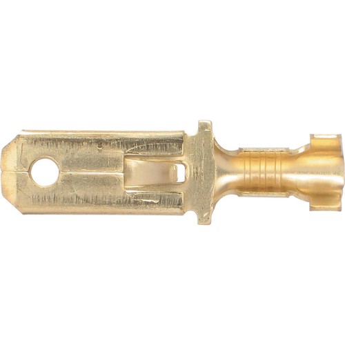 OEX Crimp Terminal Male Blade Brass Terminal Entry 6.3 x 0.8mm Non Insulated 100