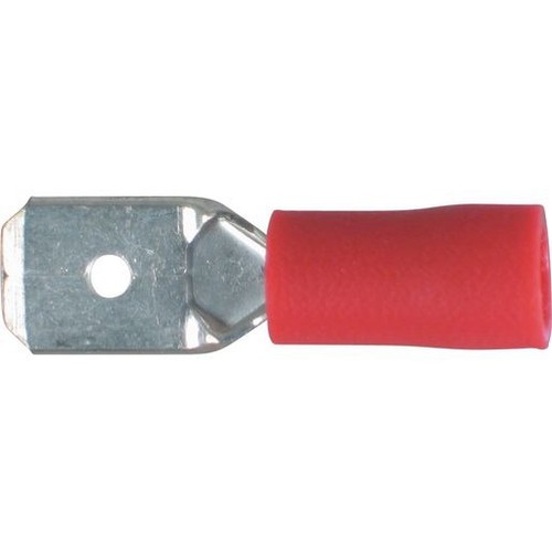 OEX Crimp Terminal Male Blade Red Terminal Entry 6.3 x 0.8mm Vinyl 14 Pce - ACX3