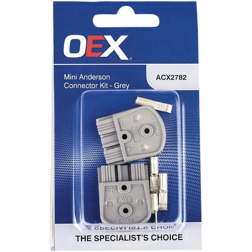 OEX Mini Anderson Plug SBS Connector Kit, 35A, Grey - Includes 2 Housings and 4