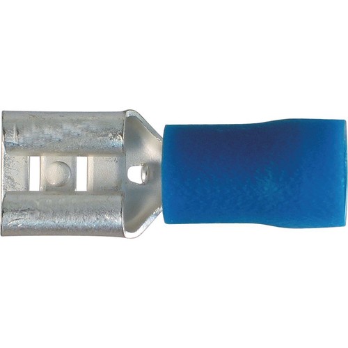 OEX Crimp Terminal Female Blade Blue Terminal Entry 6.3 x 0.8mm Vinyl 14 Pce - A