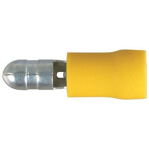 Narva Crimp Terminal Male Bullet Yellow Terminal Entry 5mm Vinyl 50 Pce - 56155
