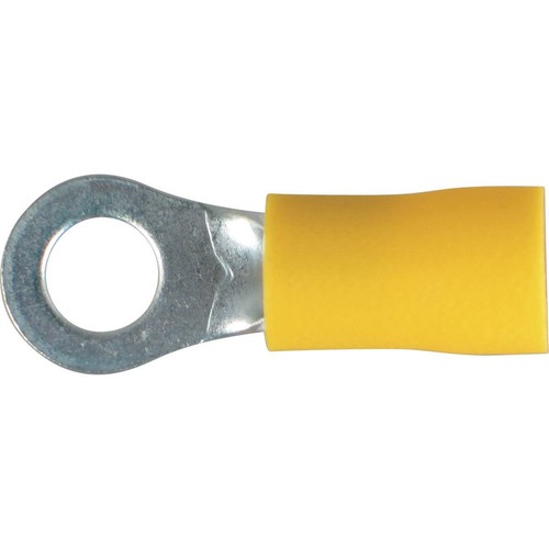 OEX Crimp Terminal Ring Yellow ID 5mm Vinyl 100 Pce - ACX3059 Car Wiring Adapter