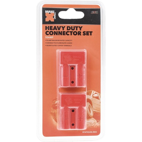 MaxiTrac Heavy Duty Connector 50A Red (2Pk) - MTAP50A2BL-RED2 Car Wiring Adapter