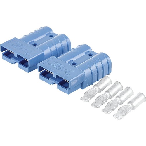 OEX 50A Genuine Anderson Plug Connector, Blue - 1 Pair with Terminals - ACX2766