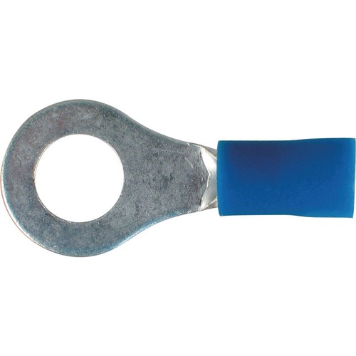 OEX Crimp Terminal Ring Blue ID 6.3mm Vinyl 100 Pce - ACX3055 Car Wiring Adapter