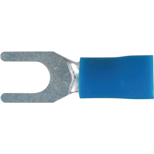 OEX Crimp Terminal Fork Blue Terminal Entry 4.3mm Vinyl 100 Pce - ACX3045