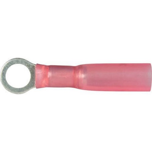 OEX Crimp Terminal Ring Red ID 5mm Heat Shrinkable 50 Pce - ACX3176 Car Wiring