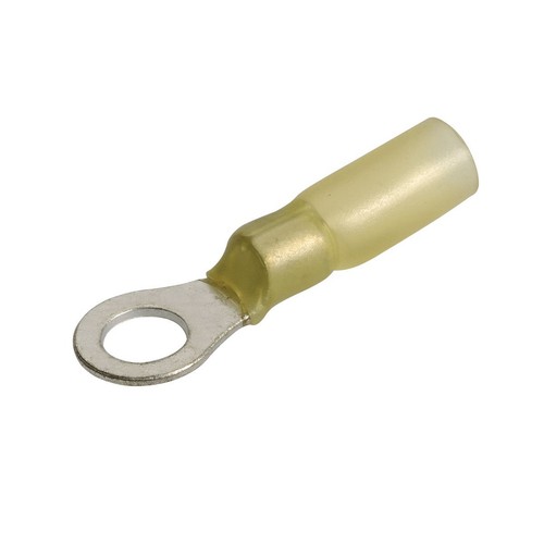 Narva Crimp Terminal Ring Yellow ID 6.3mm Heat Shrinkable 50 Pce - 56370 Adapter