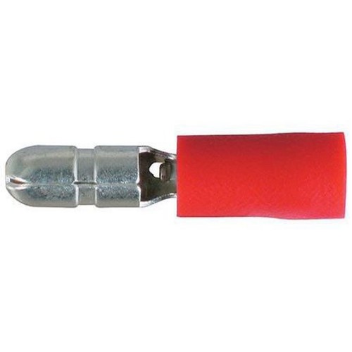 OEX Crimp Terminal Male Bullet Red Terminal Size 4mm Vinyl 14 Pce - ACX3027BL