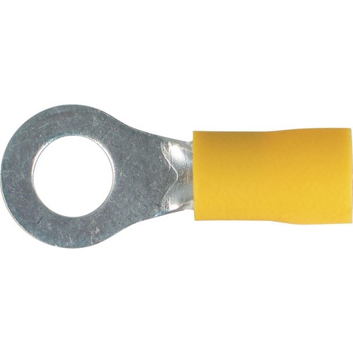 OEX Crimp Terminal Ring Yellow ID 6.3mm Vinyl 12 Pce - ACX3060BL Car Wiring
