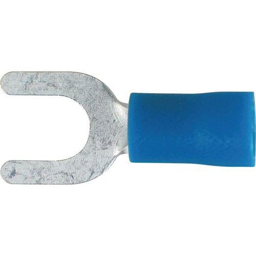 OEX Crimp Terminal Fork Blue Terminal Entry 5mm Vinyl 100 Pce - ACX3046 Adapter