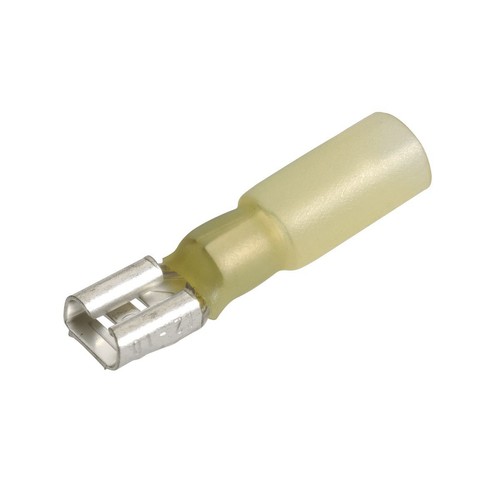 Narva Crimp Terminal Female Blade Yellow Terminal Entry 6.3 x 0.8mm Heat Shrinka