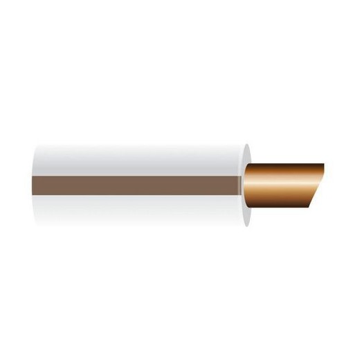 OEX 3mm Single Core Automotive Cable, White With Brown Trace - 100m Roll - ACX07