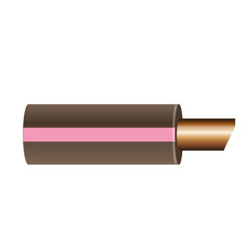 OEX 3mm Single Core Automotive Cable, Brown With Pink Trace - 100m Roll - ACX033