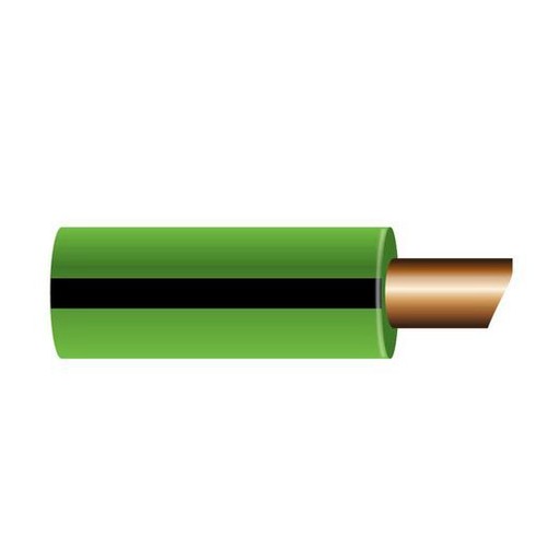 OEX 4mm Single Core Automotive Cable, Green With Black Trace - 100m Roll - ACX07