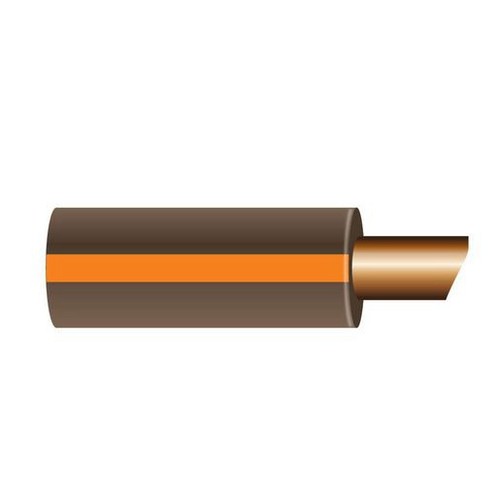 OEX 3mm Single Core Automotive Cable, Brown With Orange Trace - 100m Roll - ACX0