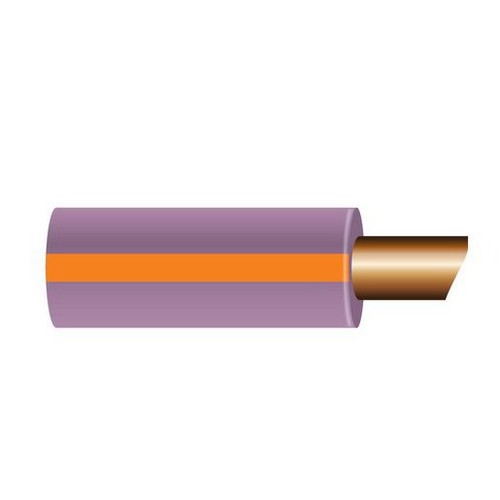 OEX 3mm Single Core Automotive Cable, Violet With Orange Trace - 100m Roll - ACX