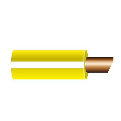 OEX 4mm Single Core Automotive Cable, Yellow With White Trace - 100m - ACX0844L