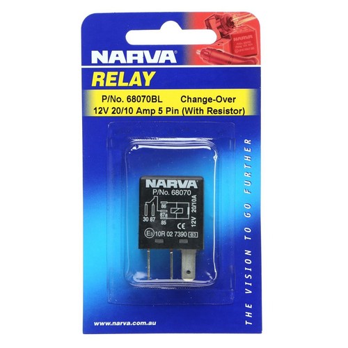Narva Micro Relay - 68070BL Car Wiring Adapter Auto Part