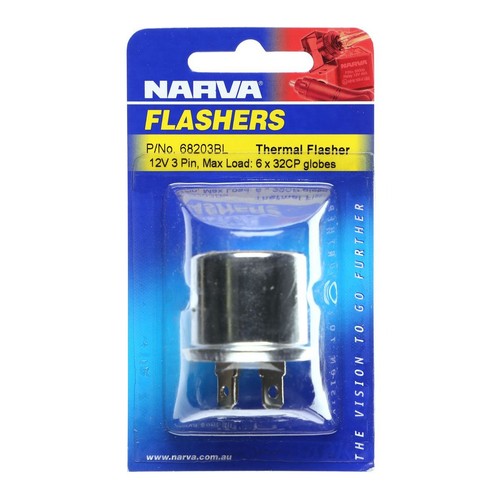 Narva Thermal Flasher 12V 3 Pin - 68203BL Car Wiring Adapter Auto Part