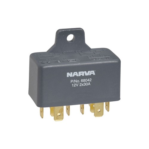 Narva 12V 30A X2 Twin Relay - 68042 Car Wiring Adapter Auto Part