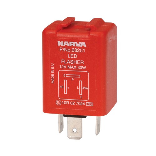 Narva Electronic LED Flasher With Pilot 12V 3 Pin - 68251BL Car Wiring Adapter