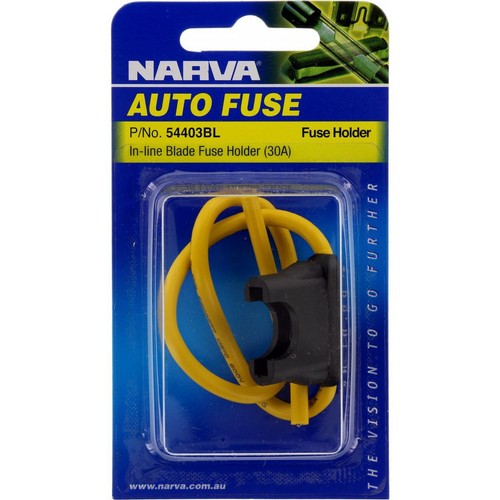 Narva In Line Standard Blade Fuse Holder 1 Way 30A 1 Pce - 54403BL Car Wiring