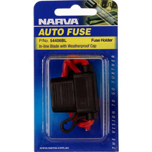 Narva In Line Standard Blade Fuse Holder 1 Way 30A 1 Pce - 54406BL Car Wiring