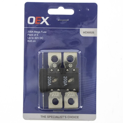 OEX Mega Fuse, 200A Bolt On - Pack of 5 - ACX6525 Car Wiring Adapter