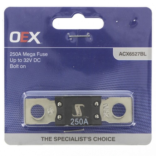 OEX Mega Fuse, 250A Bolt On - Single Pack - ACX6527BL Car Wiring Adapter