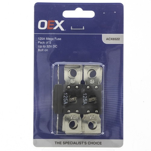 OEX Mega Fuse, 125A Bolt On - Pack of 5 - ACX6522 Car Wiring Adapter