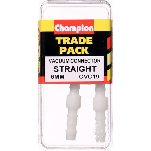 Champion Straight Hose Connector – 6mm - CVC19 Car Wiring Adapter Auto Part