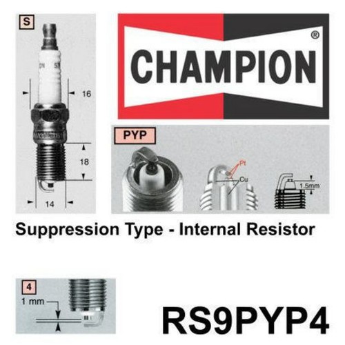 Champion Platinum Spark Plug - RS9PYP4 Ignition Service Auto Part