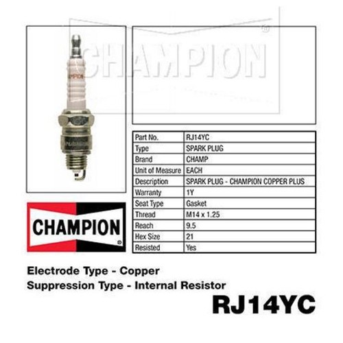 Champion Copper Plus Spark Plug - RJ14YC Ignition Service Auto Part