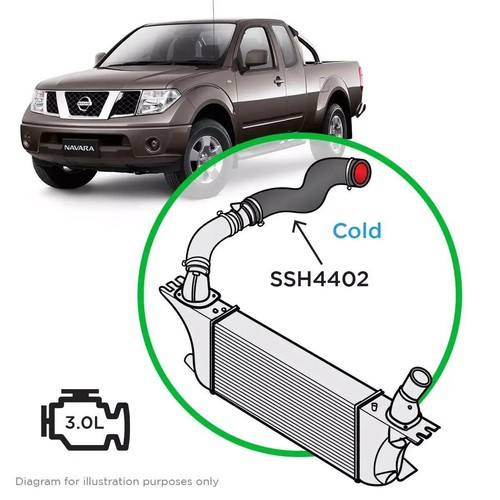 Saas Silicone intercooler Pipe Cold Side Nav D40 V6 - SSH4402 Auto Part