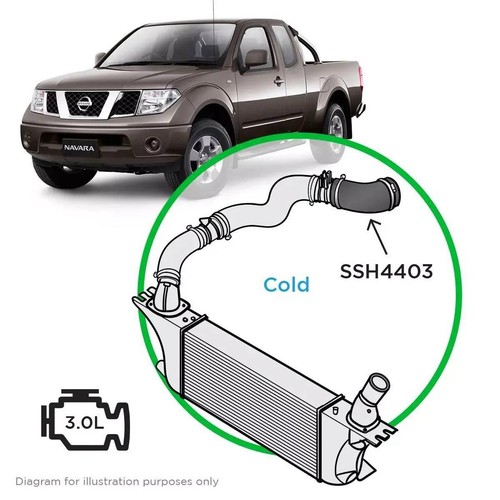Saas Silicone intercooler Pipe Cold Side Nav D40 V6 - SSH4403 Auto Part