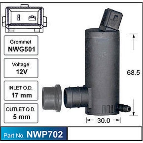 Nice Windscreen Washer Pump - NWP702 Hardware