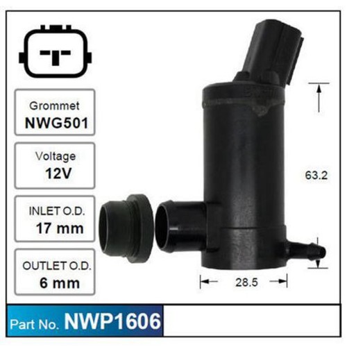 Nice Windscreen Washer Pump - NWP1606 Hardware