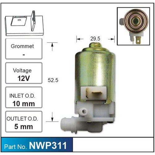 Nice Products Windscreen Washer Pump - NWP311 Hardware