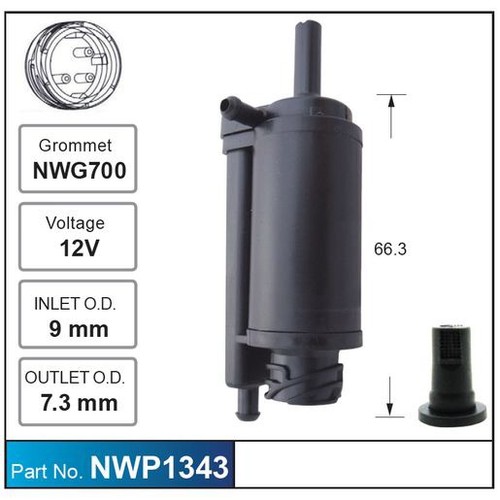 Nice Products Windscreen Washer Pump - NWP1343 Hardware