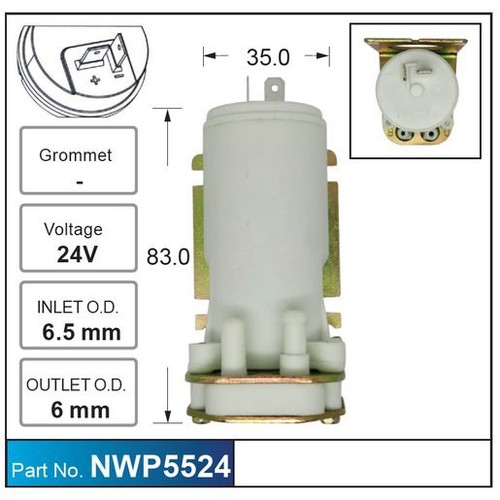 Nice Products Windscreen Washer Pump - NWP5524 Hardware