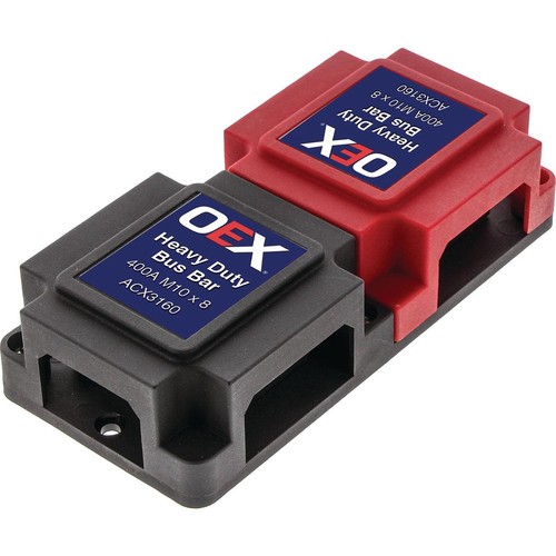 OEX 400A Red / Black Heavy Duty Bus Bar Box - ACX3160 Car Wiring Adapter