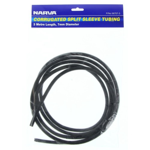 Narva Convoluted Split Tubing ID: 7mm Length 3m - 56707-3 Car Wiring Adapter