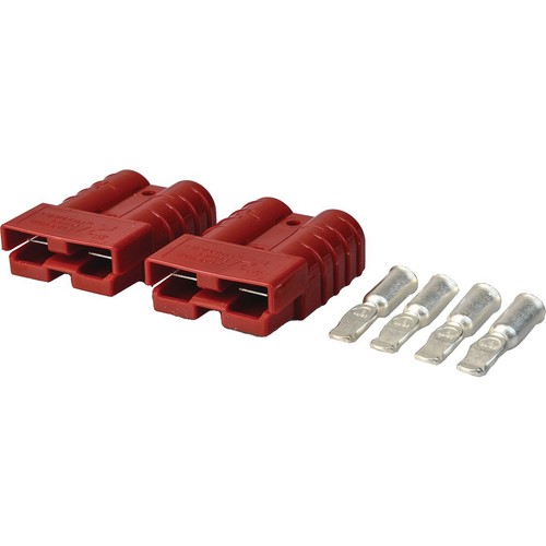 OEX 50A Genuine Anderson Plug Connector, Red - 1 Pair with Terminals - ACX2761