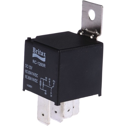 Britax Mini Relay 12V Change Over 60/80A - Resistor Protected - RC-1260RBX Auto