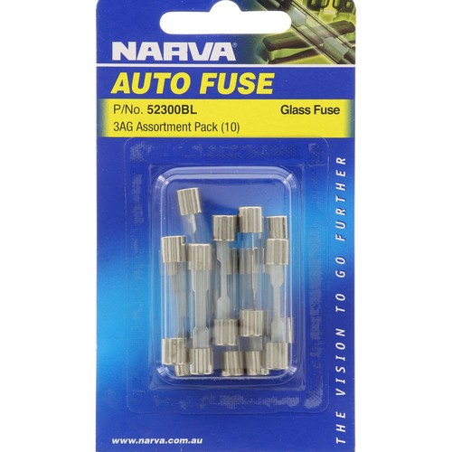 Narva Glass Fuse Assortment 10 Pce - 52300BL Car Wiring Adapter Auto Part